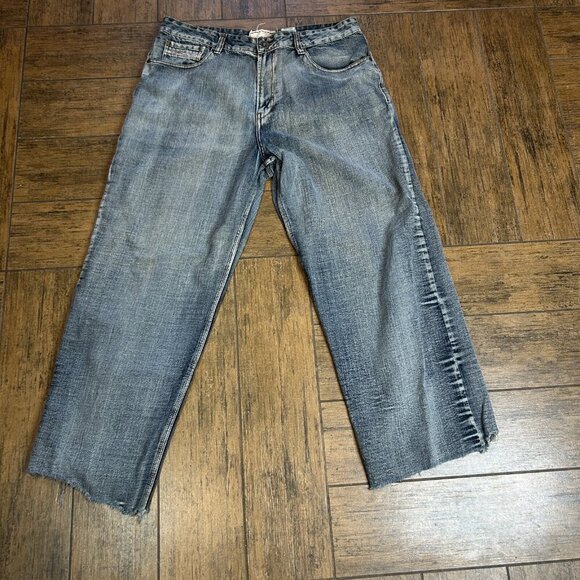 Brooklyn Xpress Men's Y2K Grunge Distressed Baggy Jeans Size 38 - Picture 11 of 12